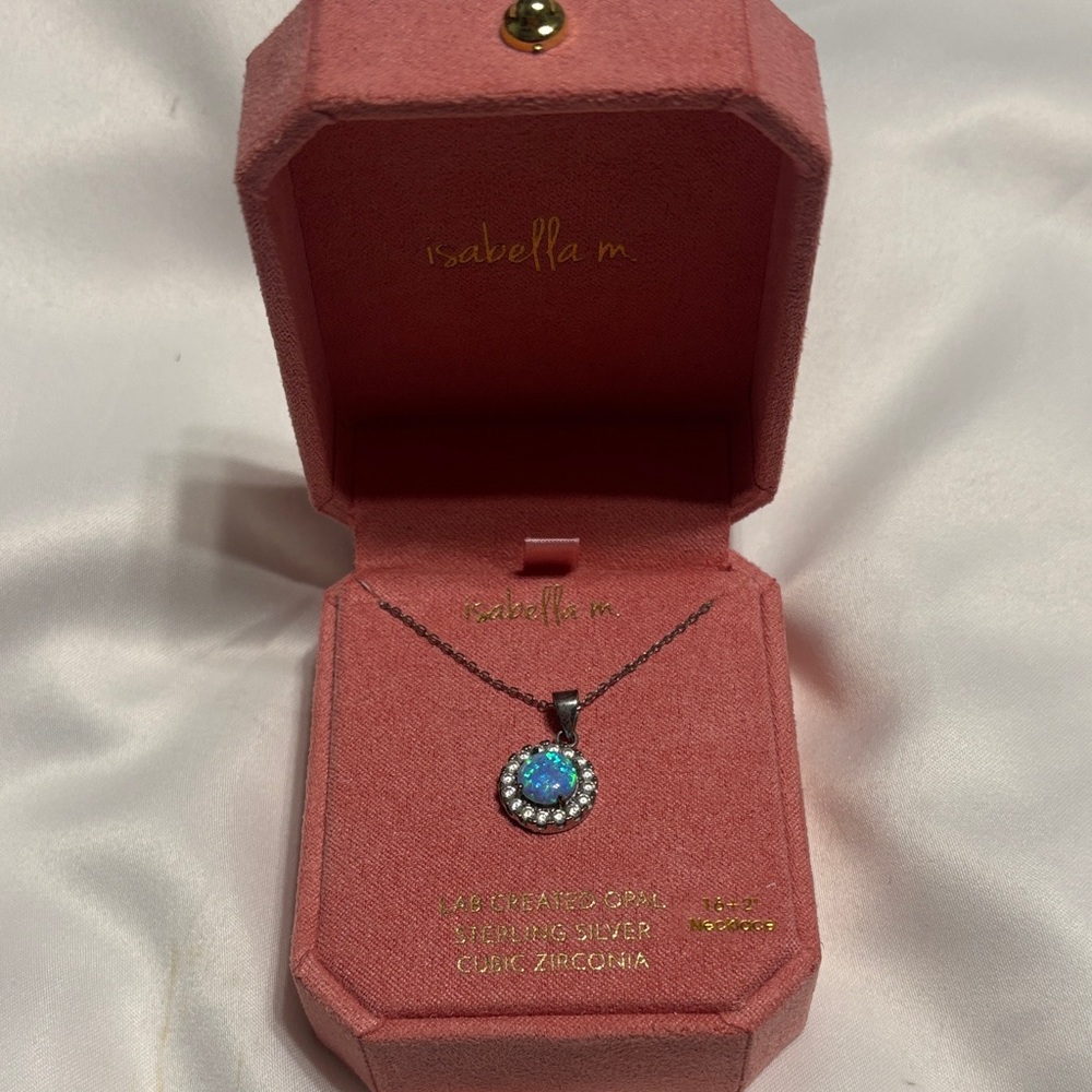 Abella Iridescent Blue and Silver Necklace